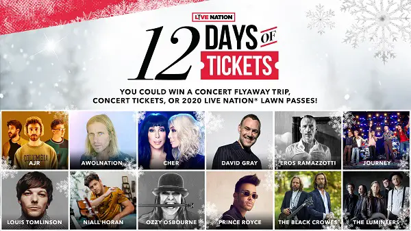 Live Nation 12 Days of Tickets Giveaway