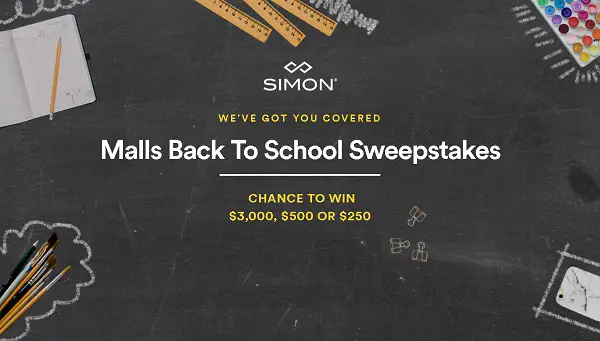 Simon Mall Back To School Sweepstakes