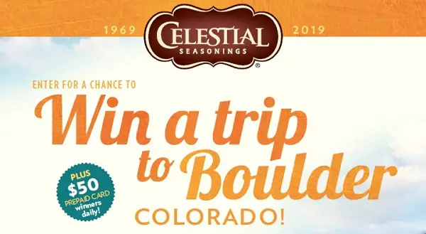 Celestial Seasonings 50th Anniversary Sweepstakes