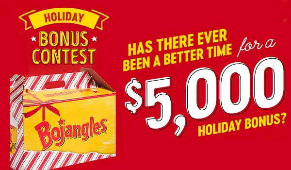 Bojangles’ Holiday Bonus Contest 2020: Win Cash