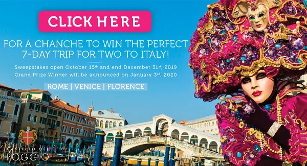 Castello del Poggio Italy Trip Sweepstakes