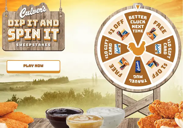 Culver’s Dip It and Spin It Sweepstakes & Instant Win Game