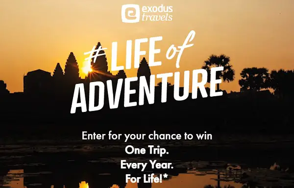 Exodus Life of Adventure Sweepstakes: Win a Trip for Life!