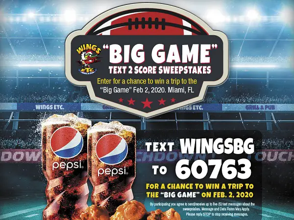 Wings Etc. Big Game Sweepstakes