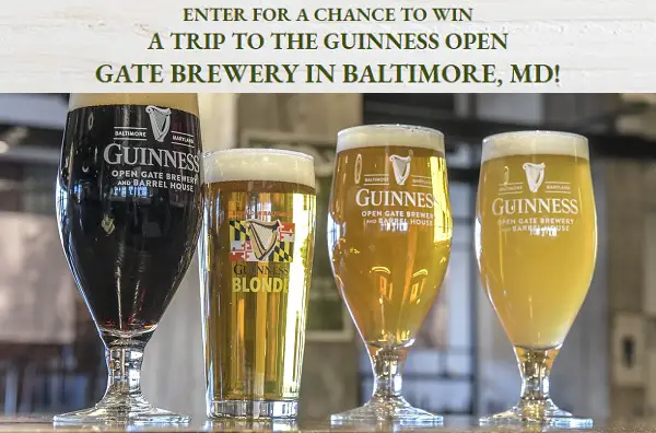 Guinness Open Gate Brewery Tour Sweepstakes