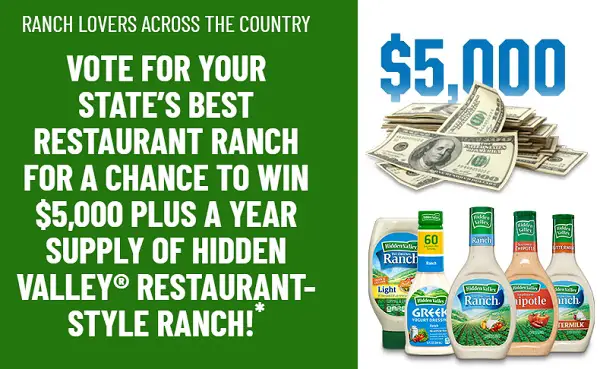 Hidden Valley Restaurant Ranch Sweepstakes
