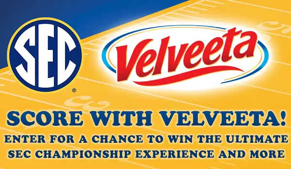 Velveeta SEC Sweepstakes and Instant Win Game on Scorewithvelveeta.com