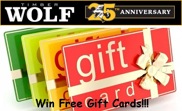 Timber Wolf Anniversary Sweepstakes