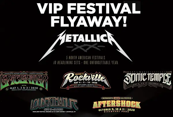 Blackened Whiskey Metallica Festival Flyaway Sweepstakes