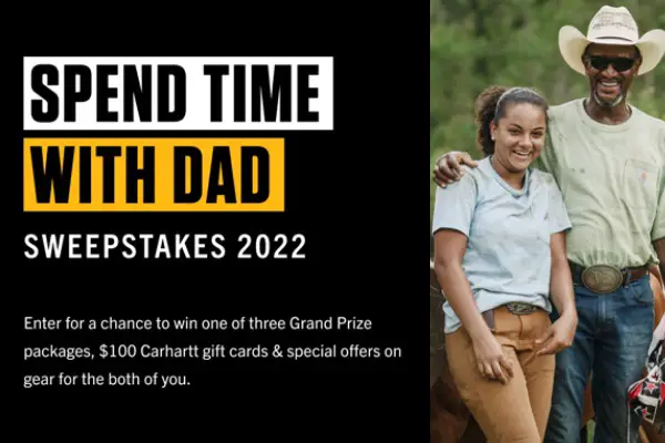 Carhartt Father’s Day Sweepstakes: Instant Win A Trip, $100 Gift Cards & Free Offers