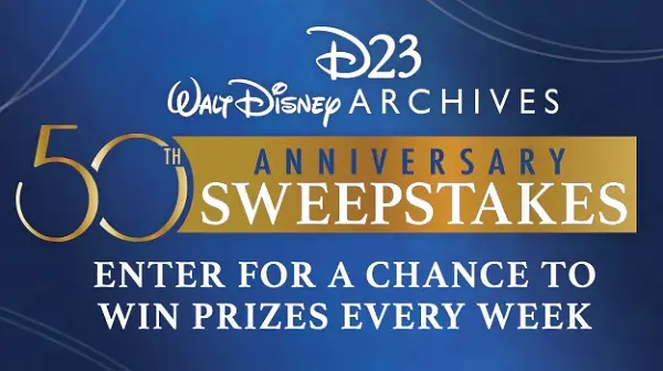 D23 Walt Disney Archives Anniversary Sweepstakes