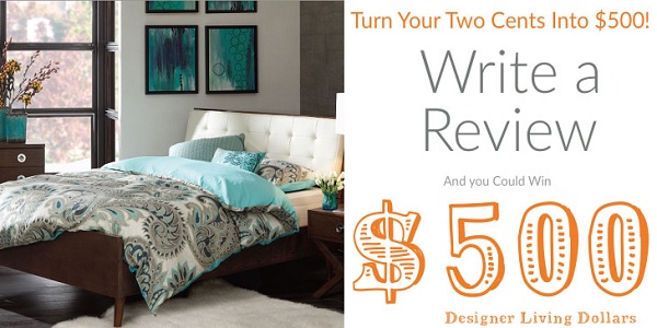 Designer Living Monthly Product Review Sweepstakes