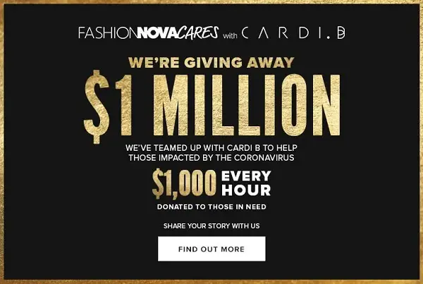 Fashion Nova Cares Giveaway: Win $1000 Every Hour