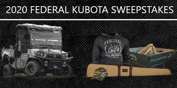 Federal Kubota UTV Sweepstakes 2020