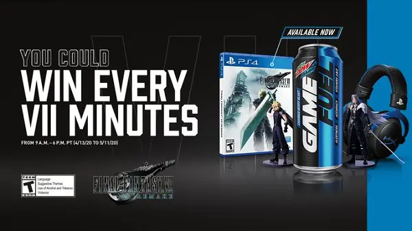 MTN Dew Amp Game Fuel FF VII Remake IWG and Sweepstakes