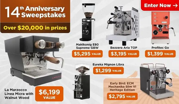 iDrinkCoffee 14th Anniversary Sweepstakes: Win Coffee Maker Prizes