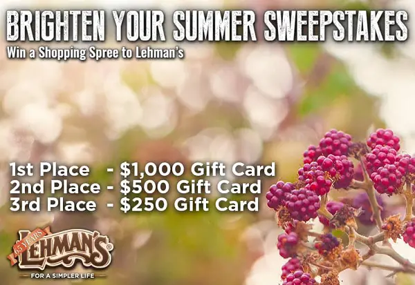 Lehman’s Brighter Summer Sweepstakes