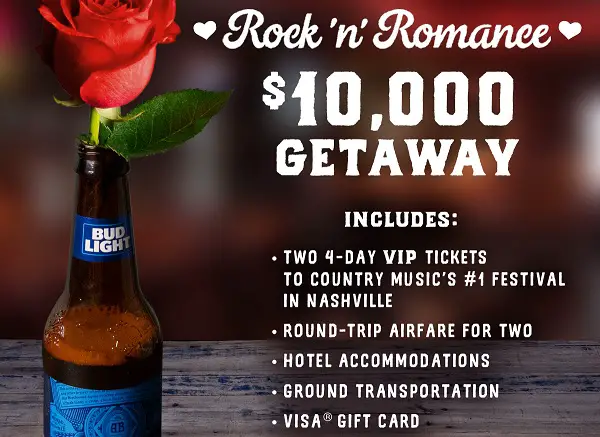 The Logan’s Roadhouse Rock ‘N’ Romance Getaway Sweepstakes