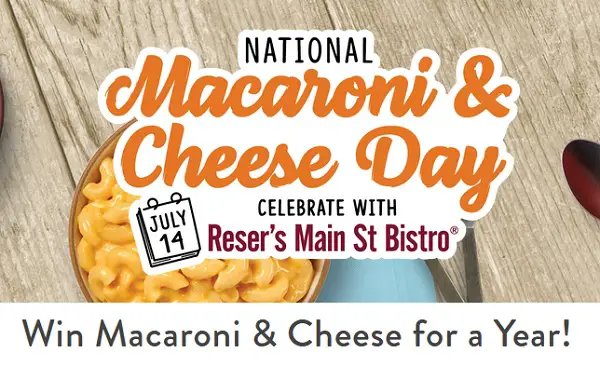 Main St Bistro Macaroni and Cheese for A Year Sweepstakes