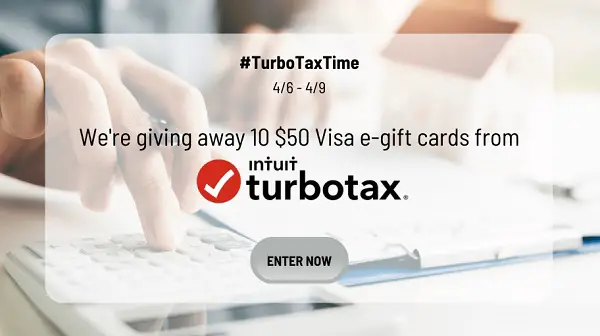 Saving TurboTax Gift Card Sweepstakes