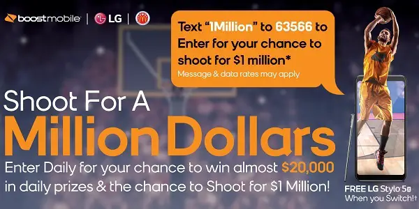 Boost Mobile Sweepstakes on Shootfor1million.Com