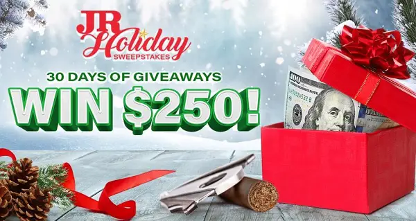JR Cigar Holiday Sweepstakes: Win Daily Cash Prize!