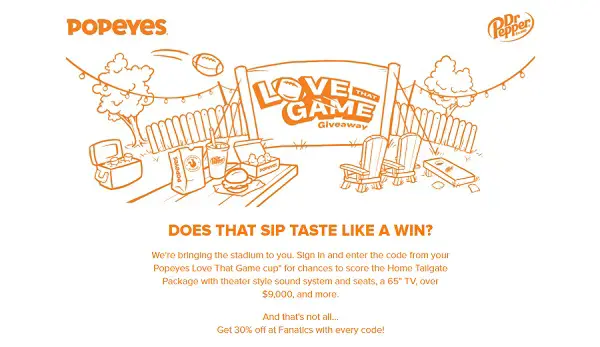 Popeyes Love That Game Giveaway 2021: Win 11,000+ Instant Win Game Prizes