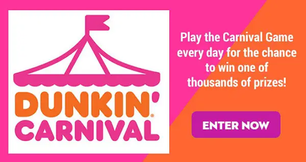 Dunkin’ Carnival Sweepstakes and Instant Win Game