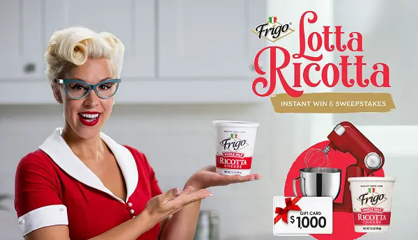 Frigo Cheese Lotta Ricotta Instant Win Game on Frigolottaricotta.com