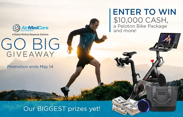 AirMedCare Network’s Go Big Giveaway Sweepstakes (66 Prizes)