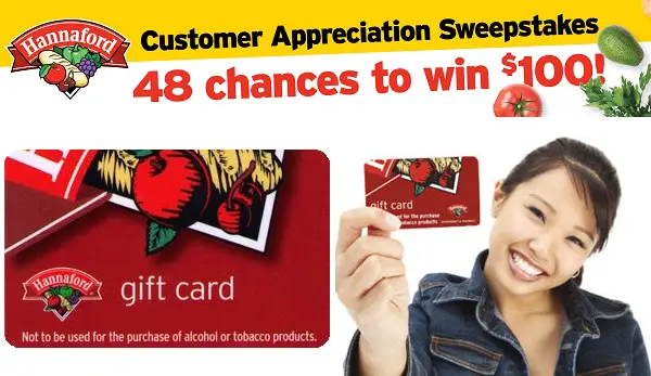 Hannaford Customer Appreciation Sweepstakes (576 Winners)