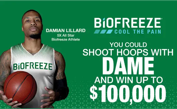 Biofreeze Damian Lillard Shoot for Cash Sweepstakes 2021