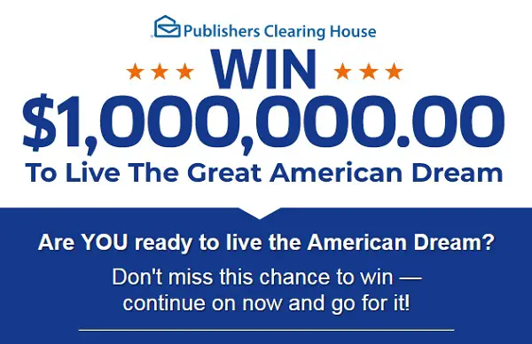 PCH $1,000,000 Great American Sweepstakes