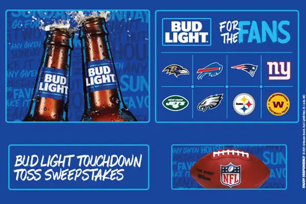 The Bud Light Touchdown Toss Sweepstakes