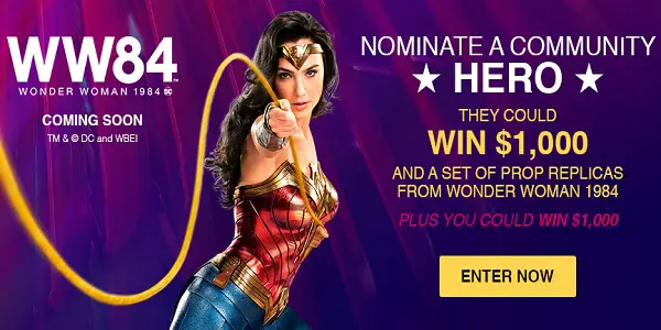 Valpak Wonder Woman 1984 Community Hero Sweepstakes