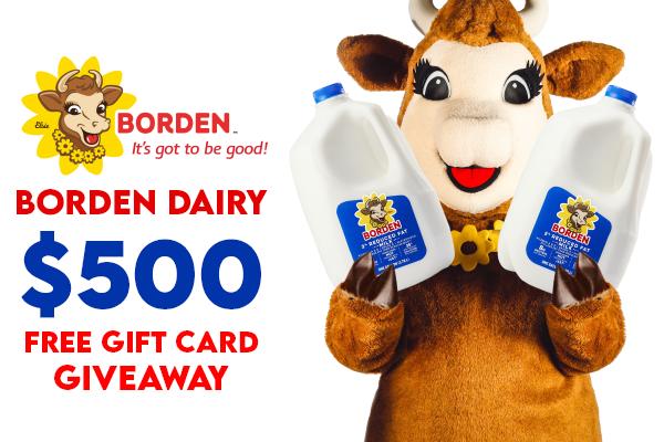 Borden Dairy $500 Free Gift Card Giveaway