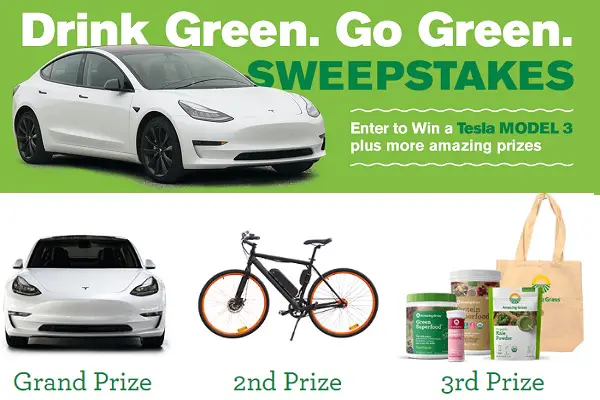 Amazing Grass Drink Green Go Green Sweepstakes (106 Prizes)