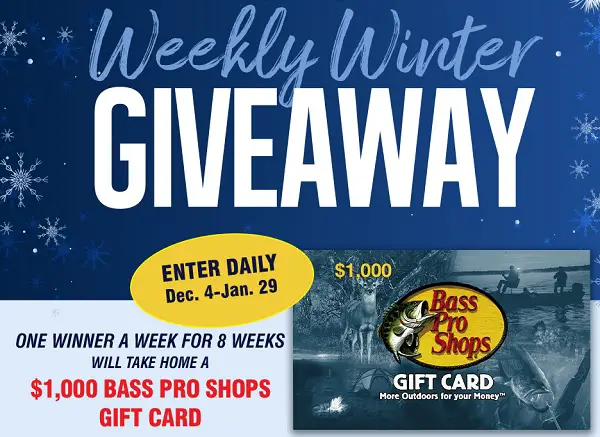 Bass Master Winter Giveaway: Win Gift Card