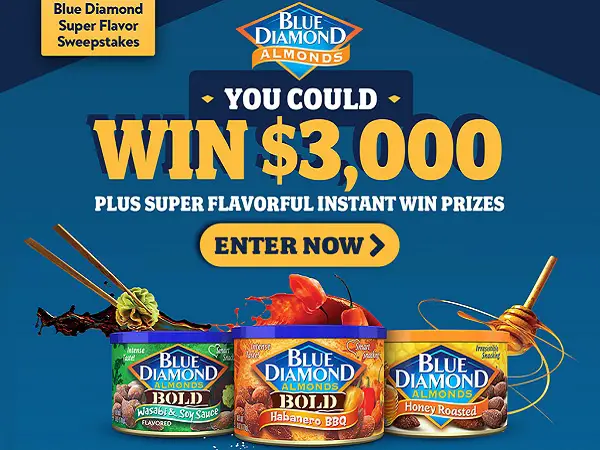 Blue Diamond Super Flavor Sweepstakes (151 Winners)