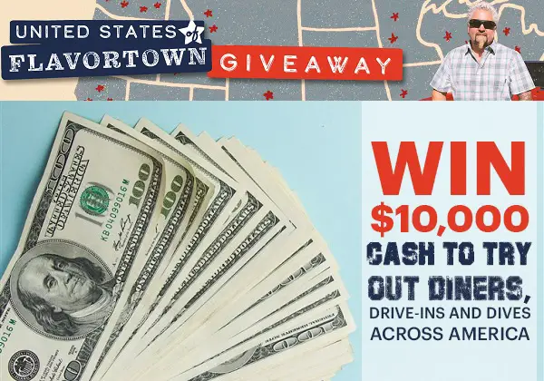Food Network Flavor town Giveaway: Win $10000 Cash!