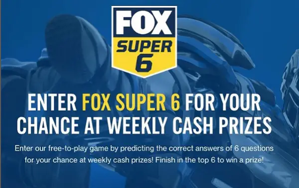 Fox Sports Super 6 Challenge: Win Weekly Cash Prizes! (144 Winners)