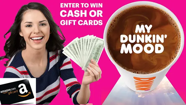 My Dunkin Mood Instant Win Game and Sweepstakes (11004 Winners)