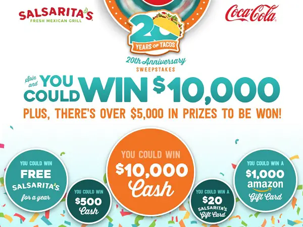 Salsarita's 20th Anniversary Sweepstakes