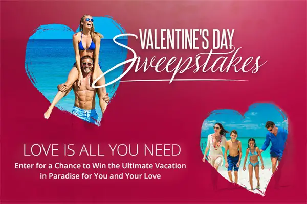 Sandals and Beaches Valentine’s Sweepstakes 2021