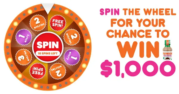Dunkin Spin Sweepstakes