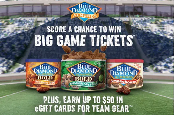 Blue Diamond Super Fan Sweepstakes: Win Tickets and e-Gift Cards