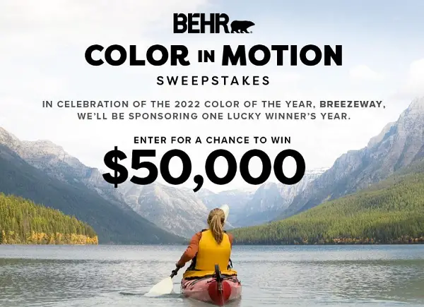 Behr Color in Motion Sweepstakes: Win $50000 Cash