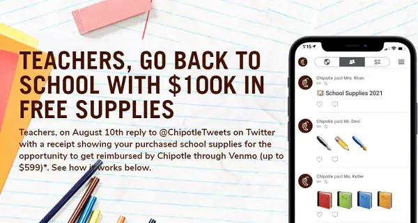 Chipotle Back to School Sweepstakes 2021