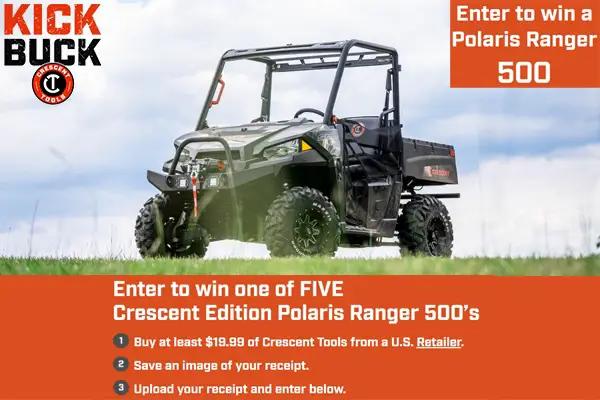 Win Polaris Ranger 500 With Crescent Kick Buck Sweepstakes