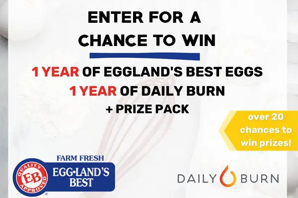Daily Burn Egg-cellent Prizes Sweepstakes (21 Winners)